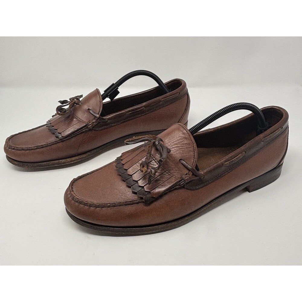 Allen Edmonds Kavanaugh Loafers Mens 12 D Brown Kiltie Tassel Leather Slip On